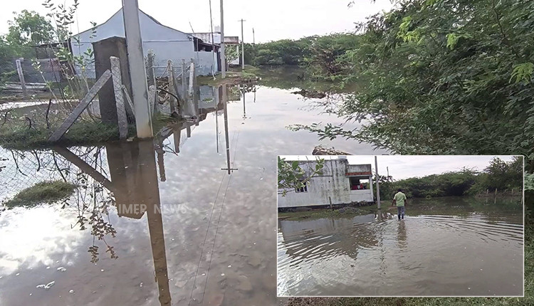 மழை நீருடன் வீடுகளை சுற்றி தேங்கிய சாக்கடை தண்ணீர்.. பூச்சிகள் வருவதாகவும், நோய் பரவும் அபாயம் உள்ளதாகவும் புகார்..!