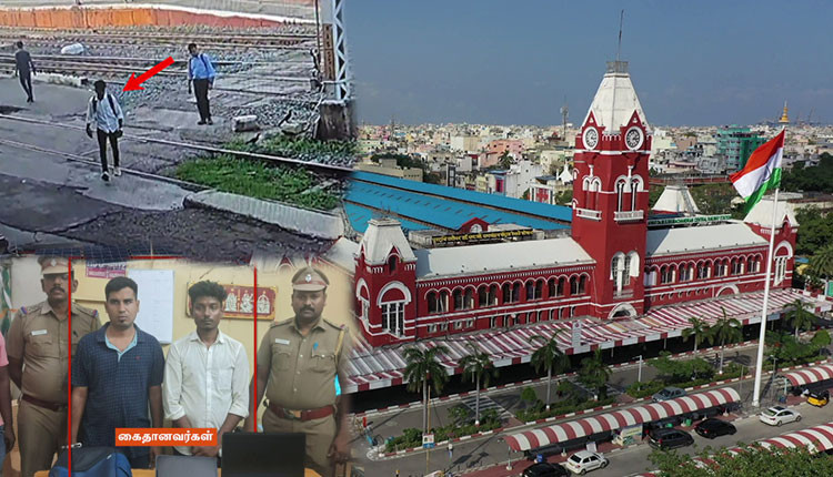 சென்னை சென்ட்ரல் ரயில் நிலையத்தில் பெண்ணின் லேப்டாப் பையை திருடிச் சென்ற நபர் - சிசிடிவி காட்சி பதிவு